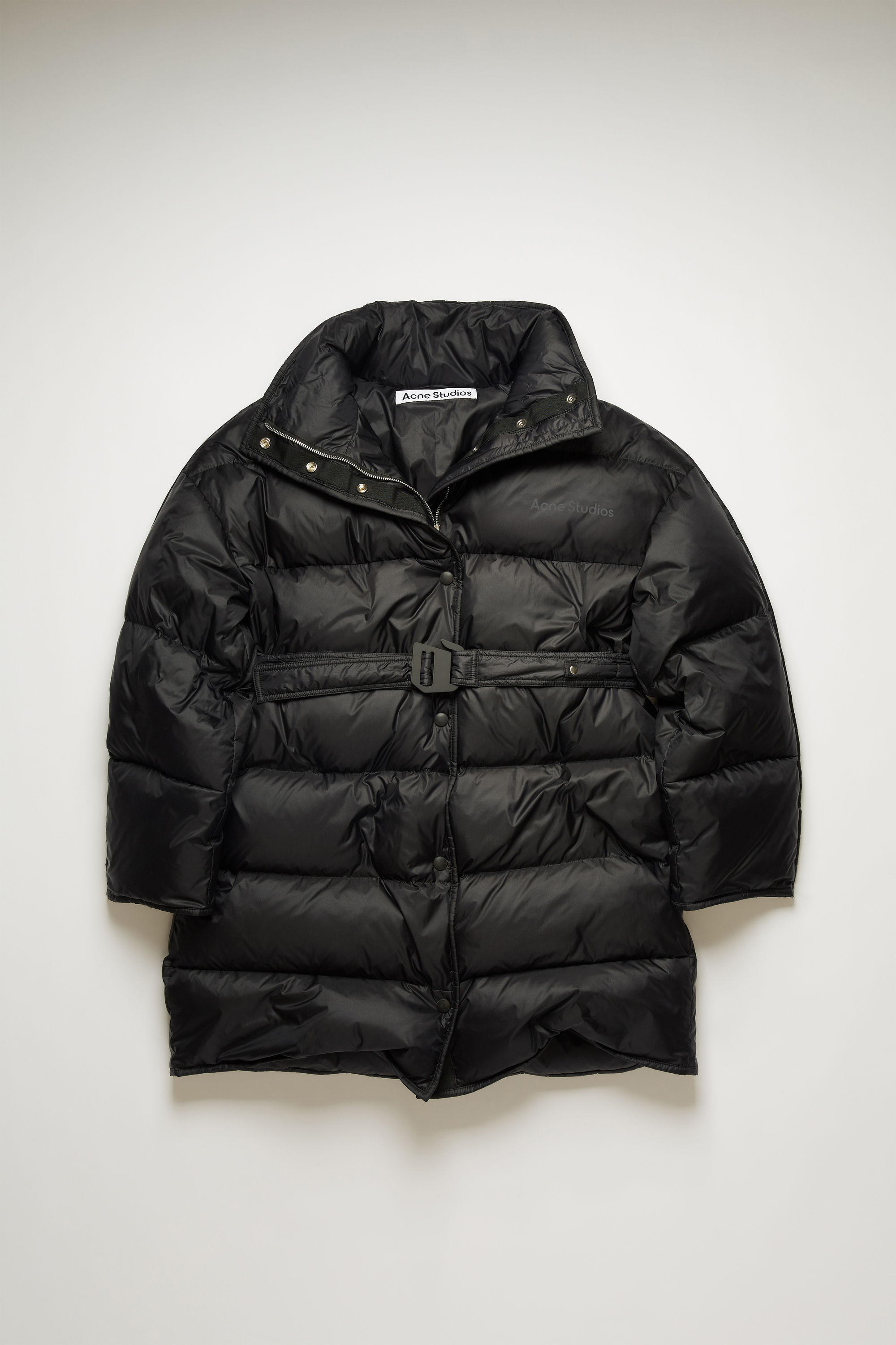 acne down filled coat black