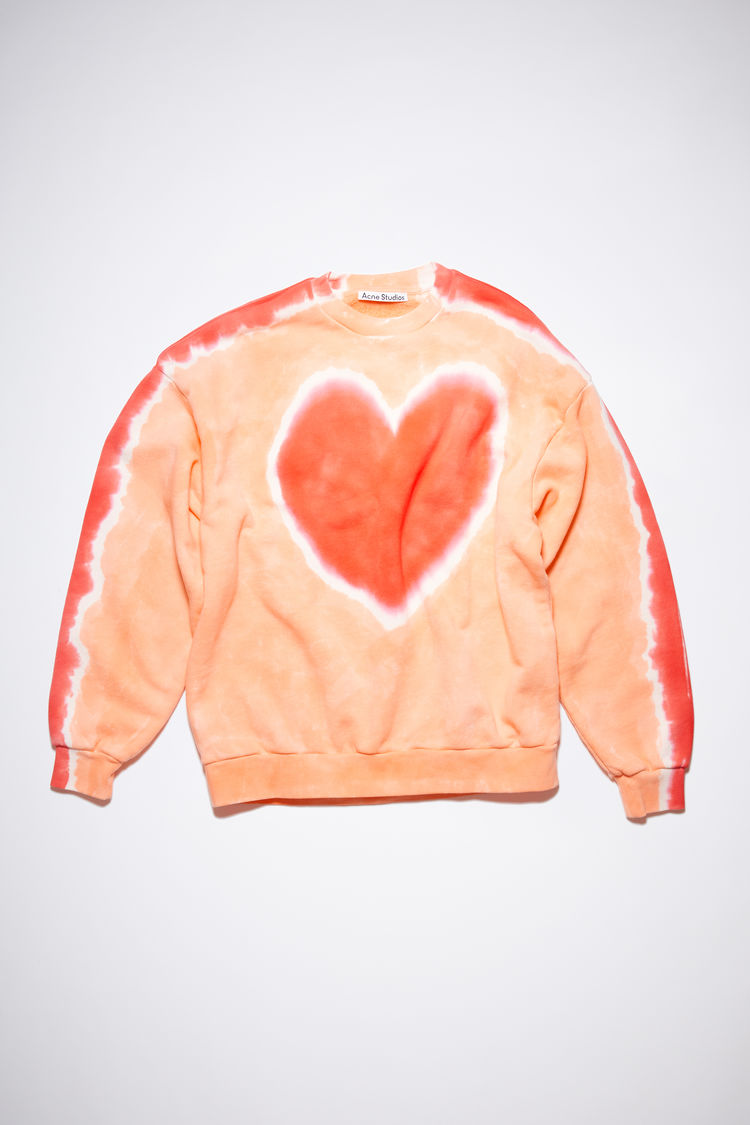 Acne Studios Fn-wn-swea000182 Orange/coral Heart Sweatshirt In