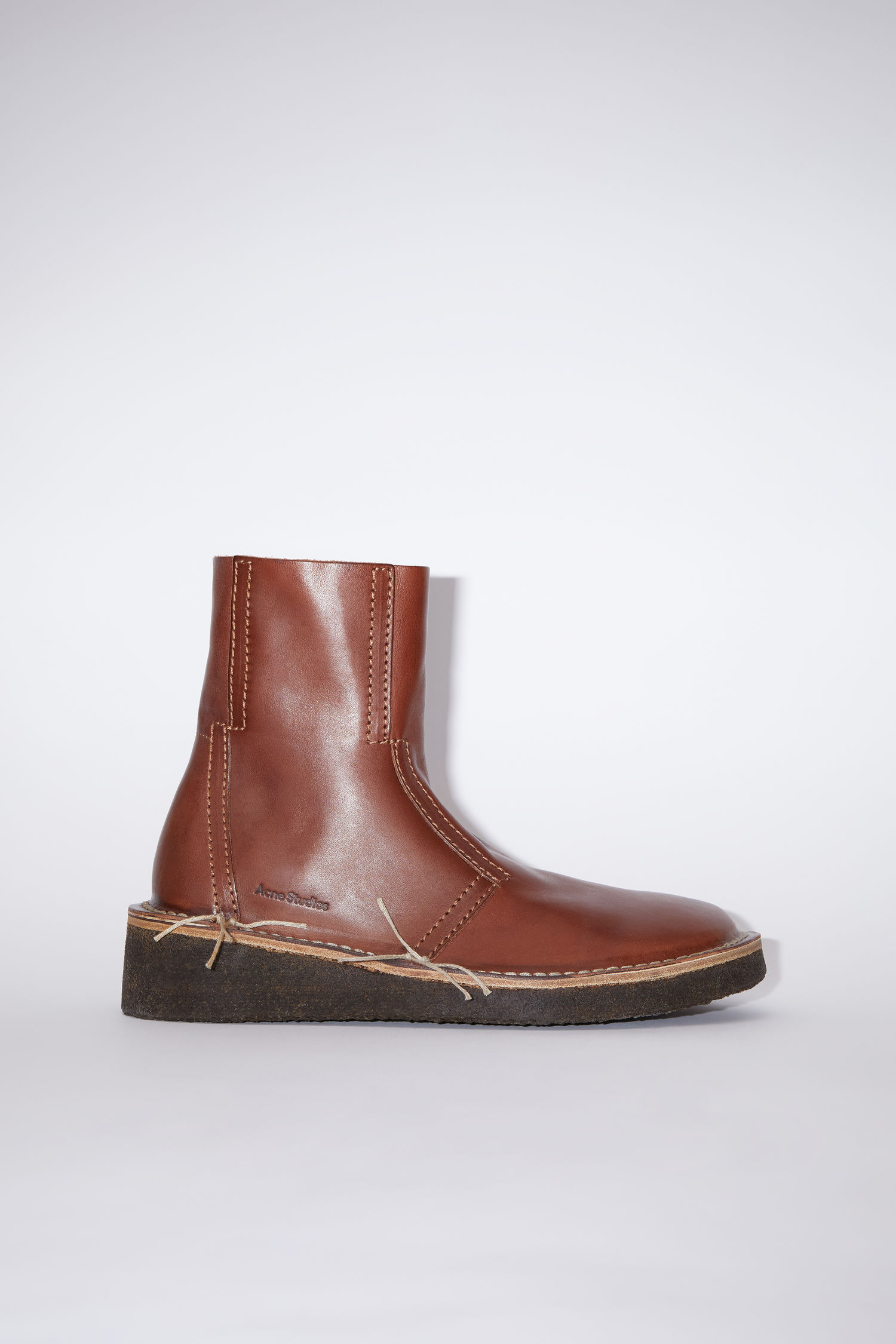 아크네 스튜디오 부츠 Acne Studios Leather ankle boots - Chestnut brown