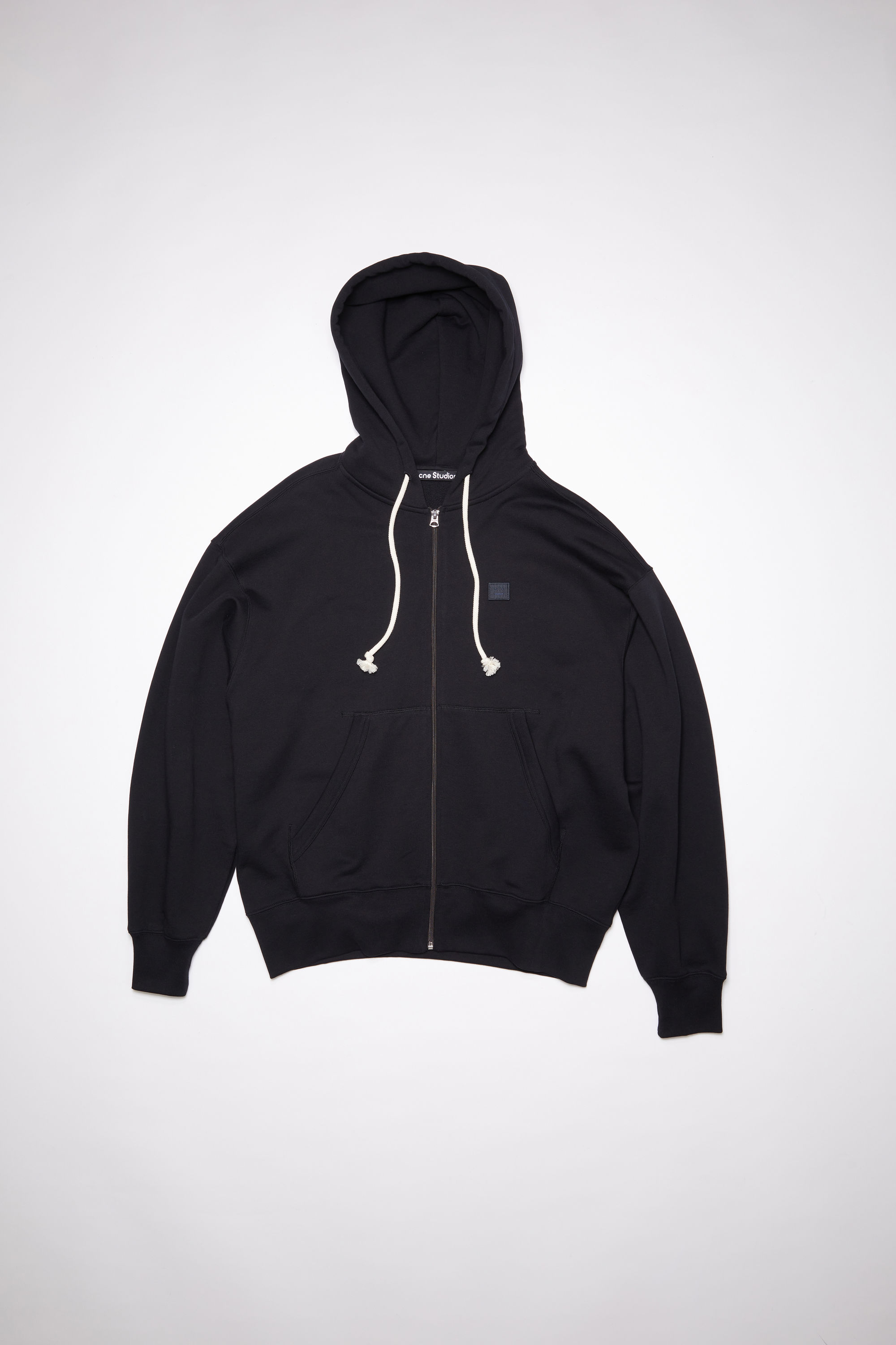 Acne Studios Hooded Zippered Sweatshirt In Black