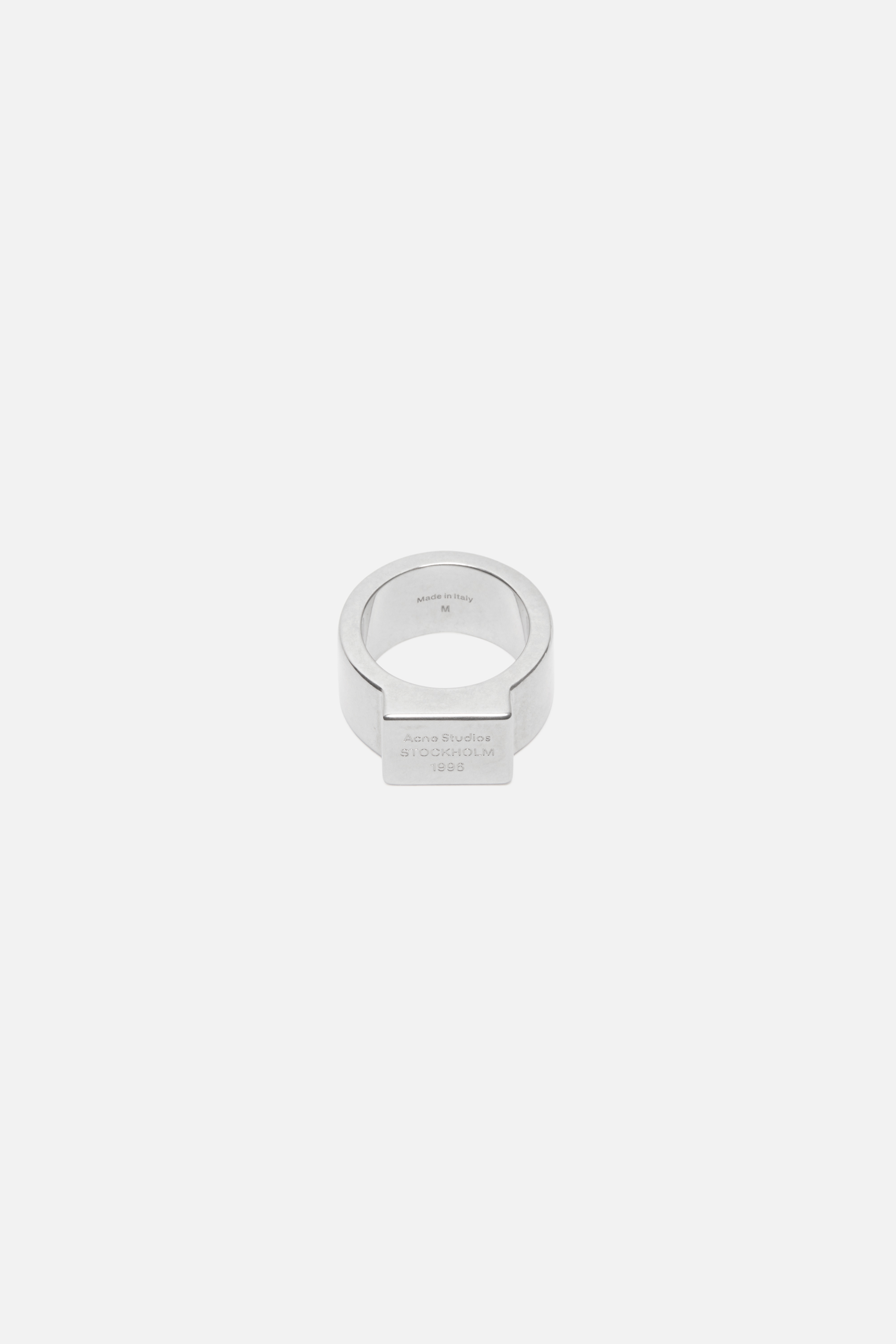 Acne Studios Logo Engraved Signet Ring | ModeSens