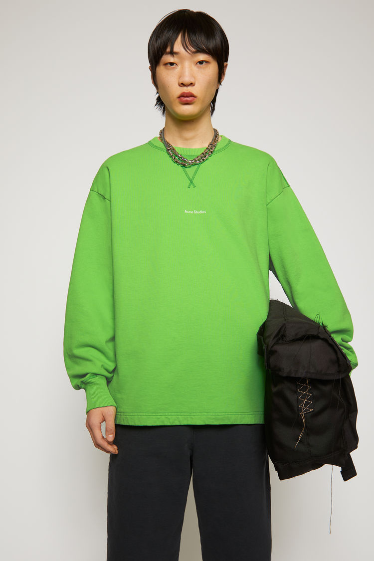 Acne Studios Logo Print Sweatshirt Bright Green