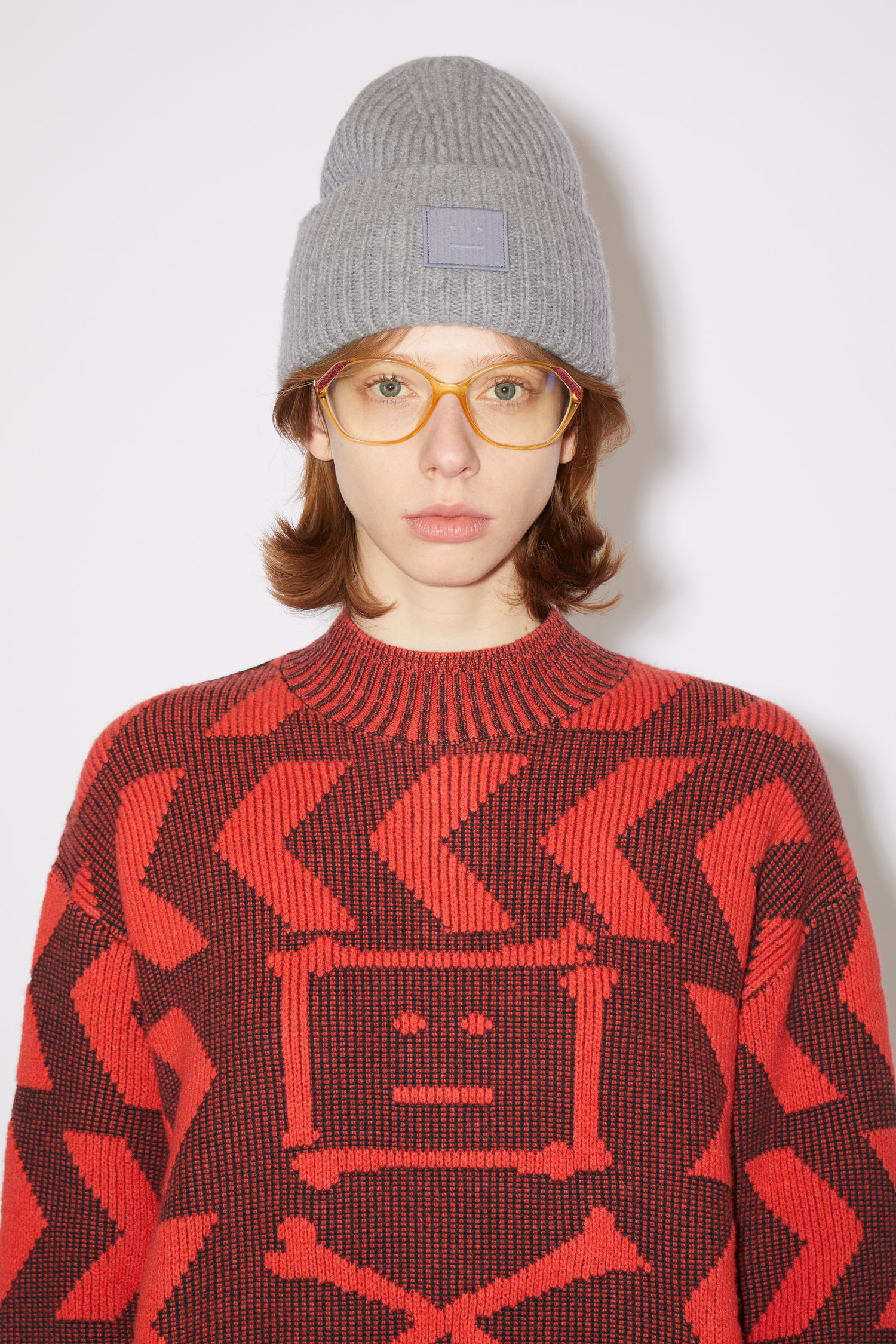 Acne Studios - Ribbed beanie hat - Grey 