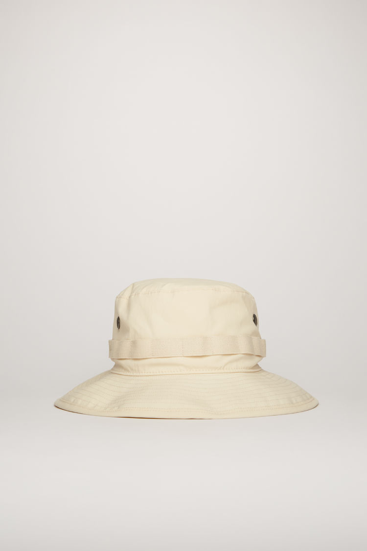 Acne Studios Logo Plaque Bucket Hat Acne Studios Logo Embroidered Bucket Hat Champagne Beige
