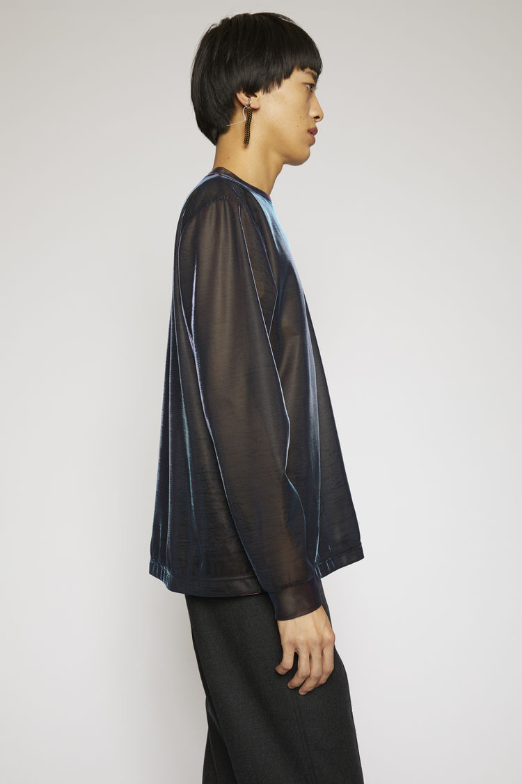 ACNE STUDIOS Iridescent mesh top Blue