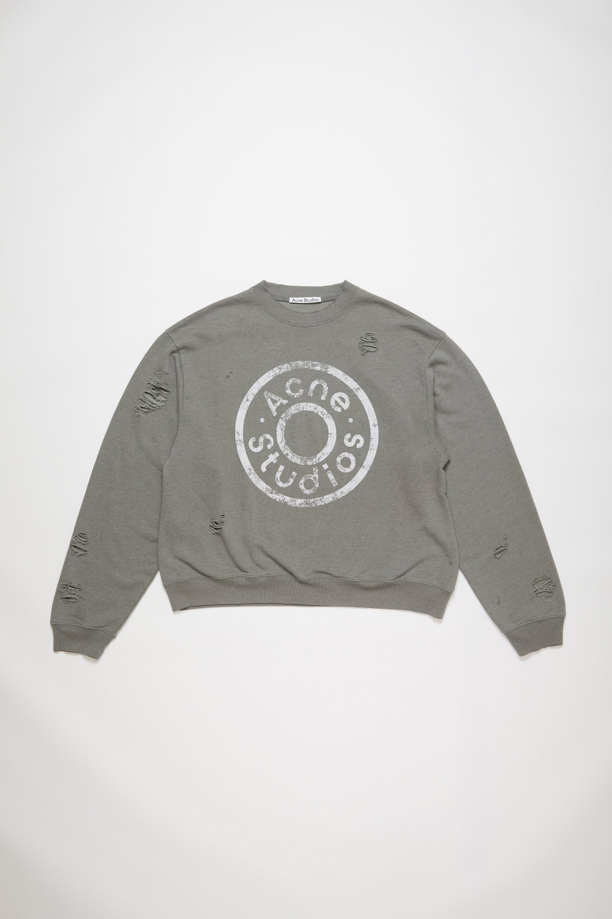 Acne Studios Printed Logo Sweater In Moss Green