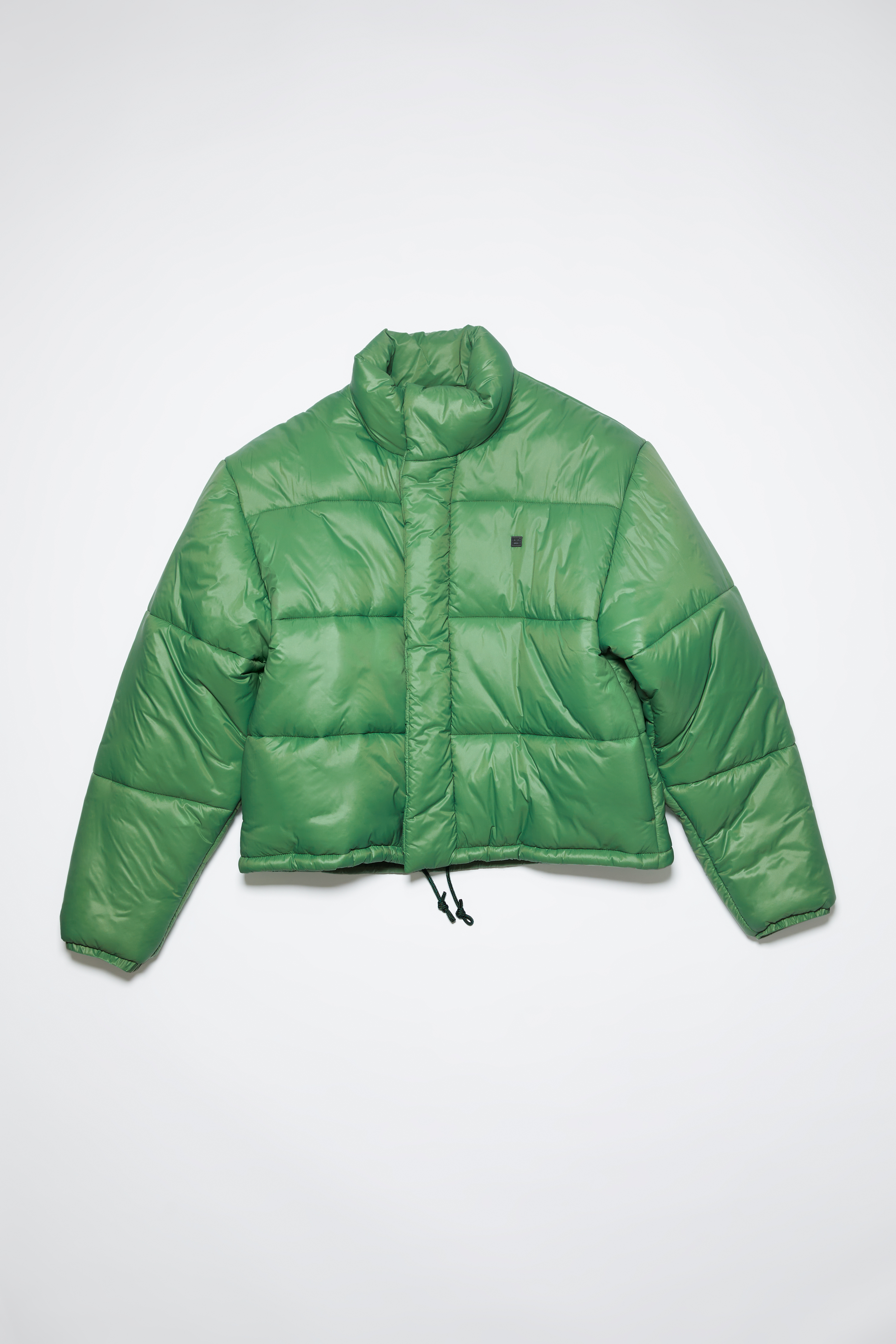 Acne Studios Puffer Face Logo Jacket In Dusty Green | ModeSens