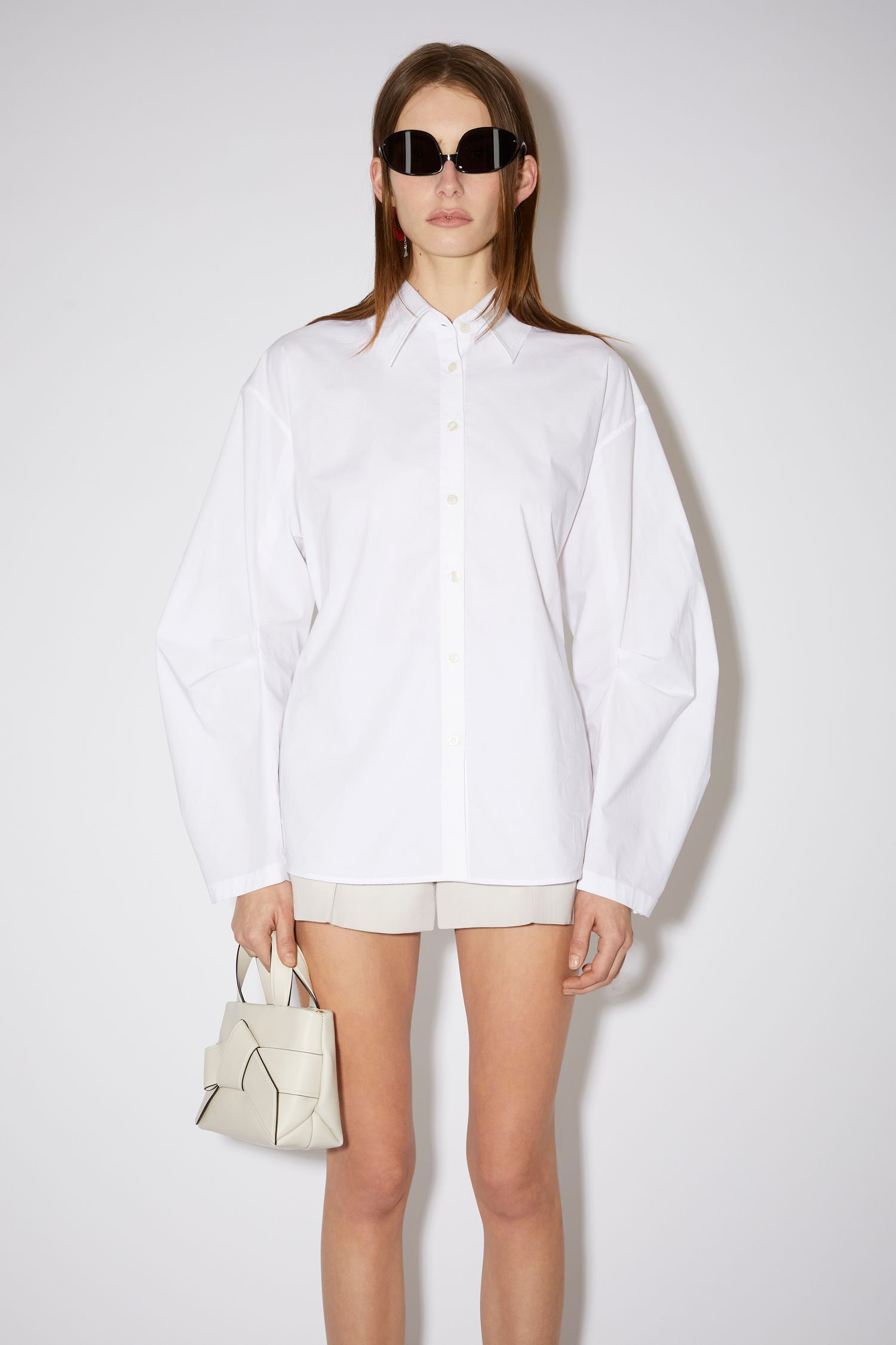 Cut-out long sleeve shirt - Optic White