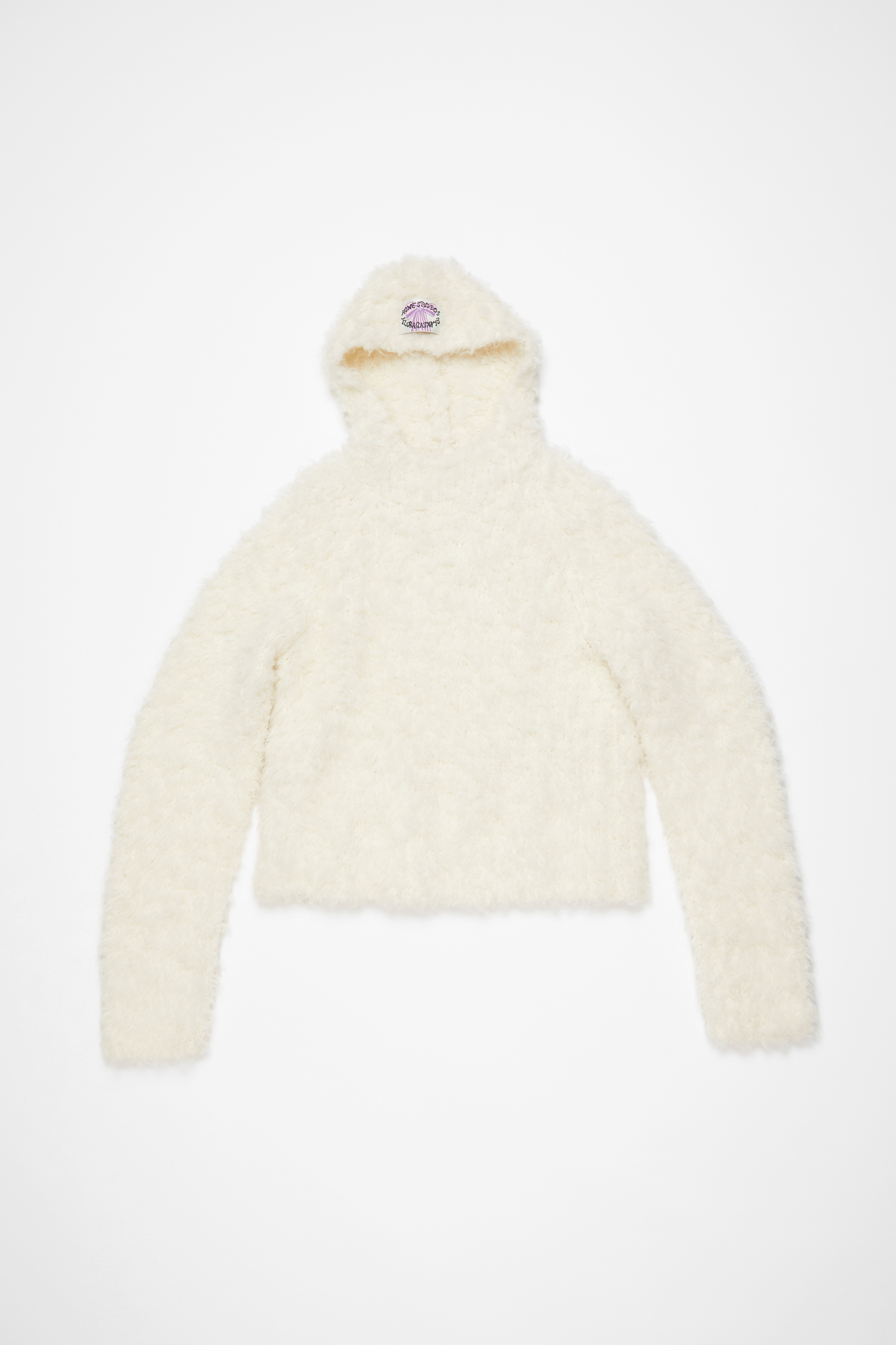 Acne Studios Alpaca Blend Hooded Sweatshirt Men In White