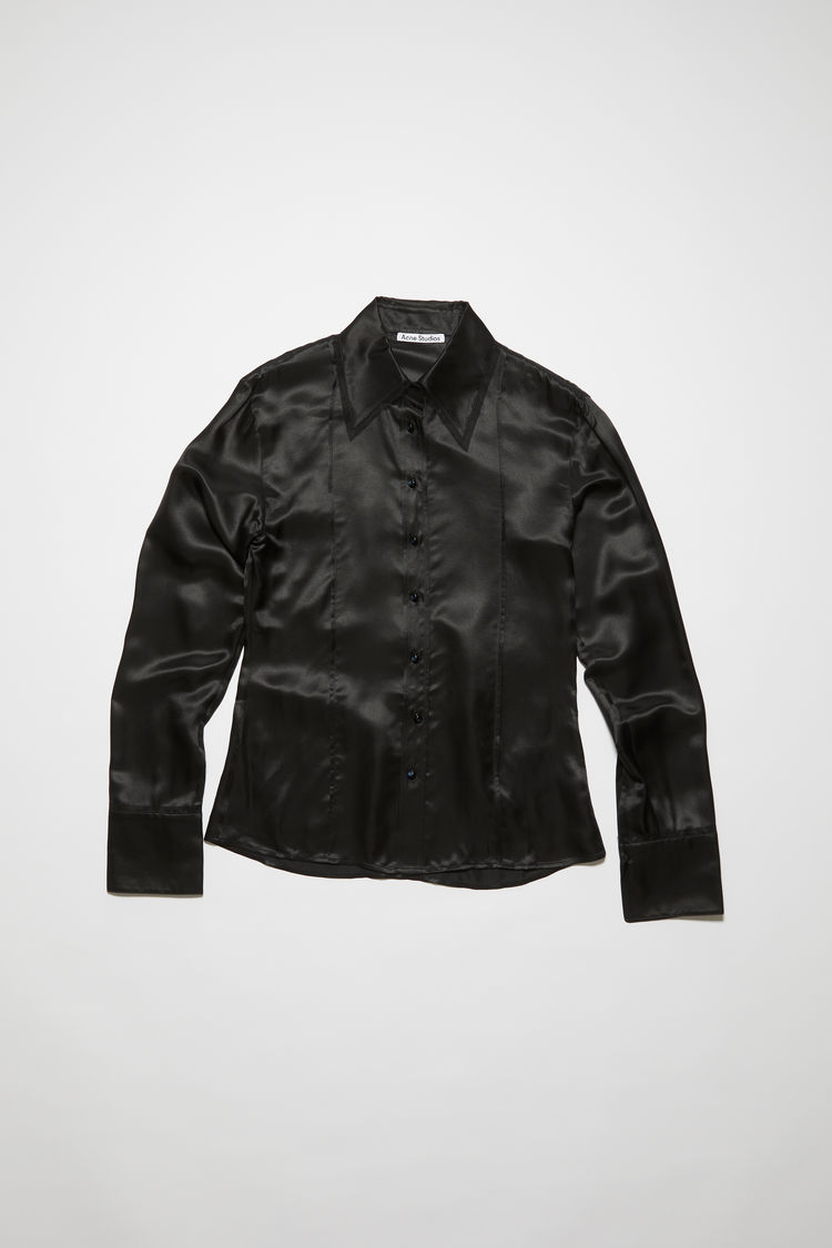 Acne Studios Satin Button-up Shirt In Black