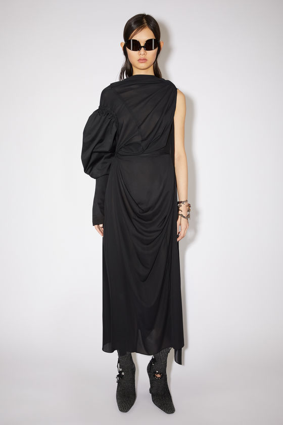 Acne Studios en Viscose Motif Floral Sans Manches Femmes Robe Noir Taille 36 Utilisé 