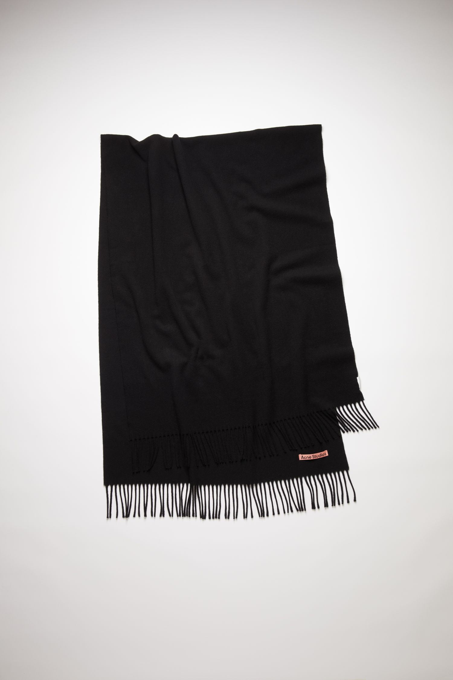 Company musical calf Acne Studios - Oversized fringed wool scarf - Black