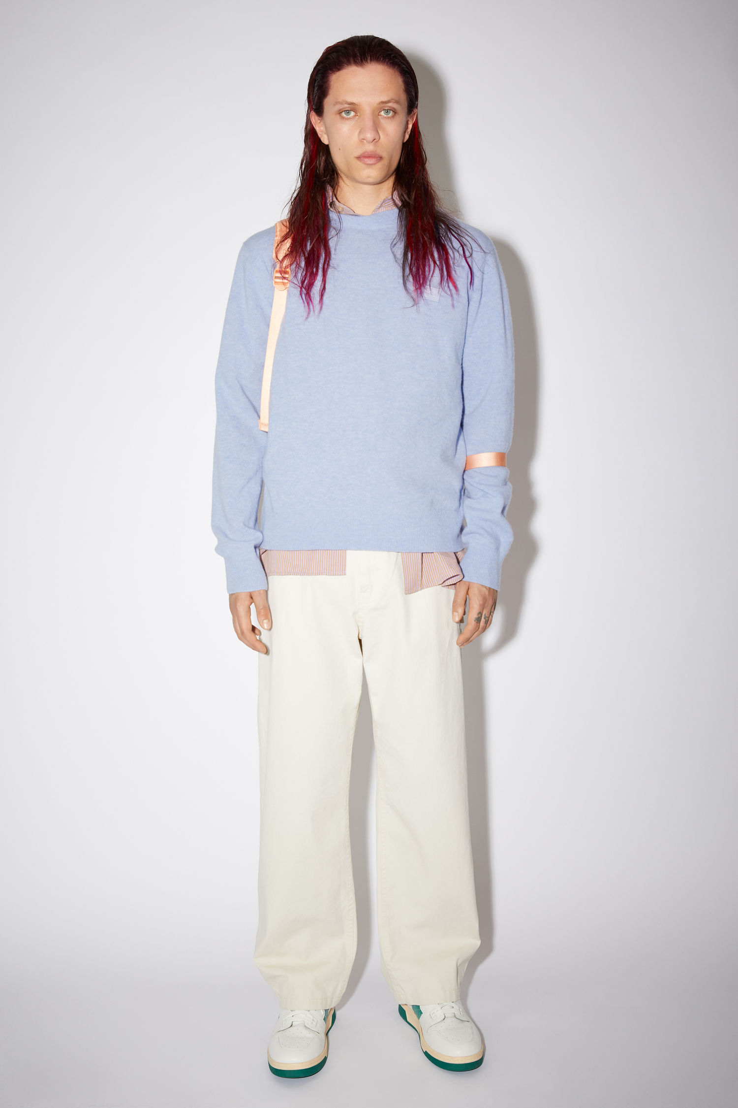 cornflower blue sweater