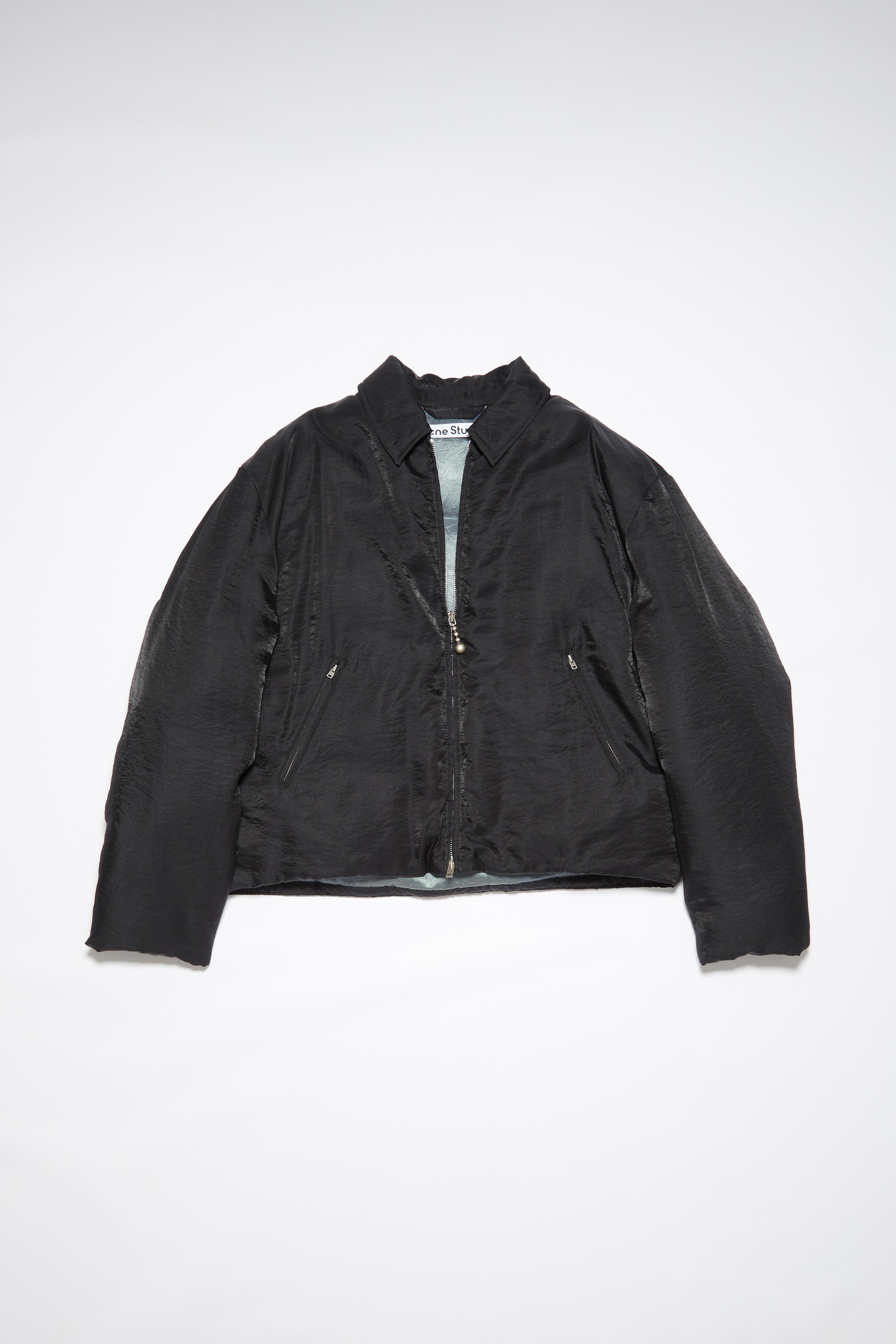 Acne Studios Puffer Down Jacket In Stone Black | ModeSens