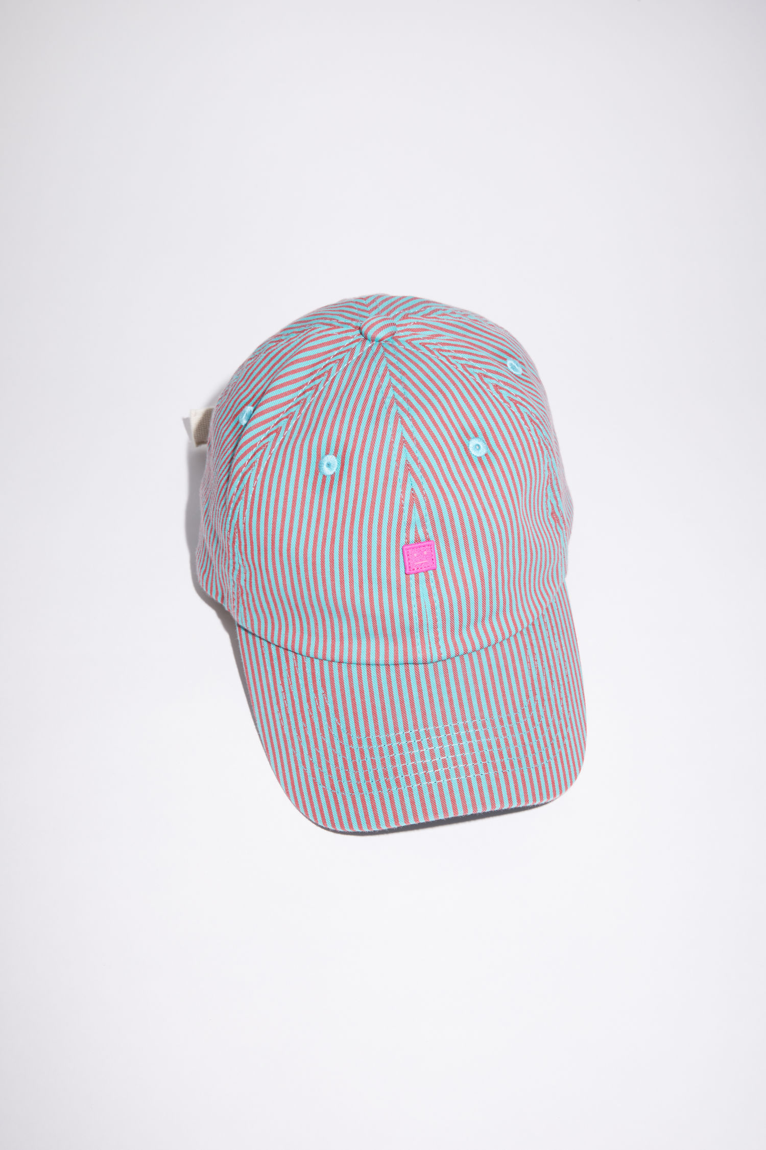 6 panel baseball cap - Turquoise/red