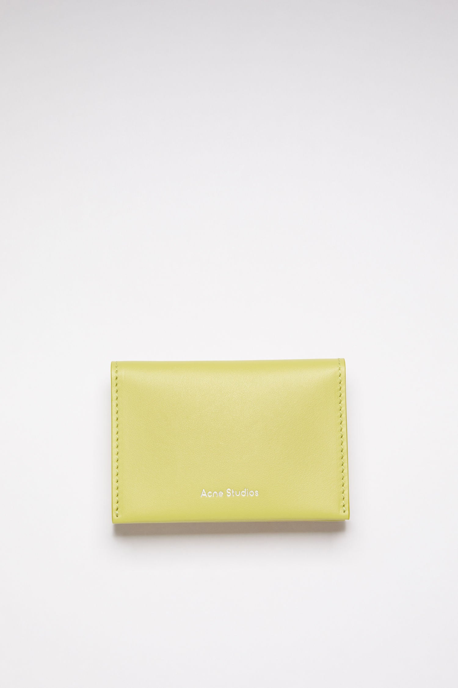 Acne Studios Men White Card-Holder With Embossed Logo In Hammered Leather Man