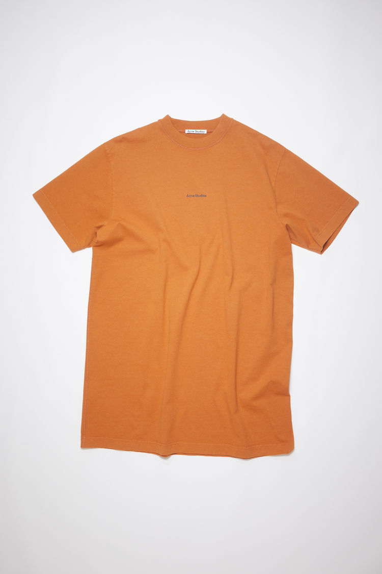 Acne Studios Logo T-shirt Dress In Burnt Orange