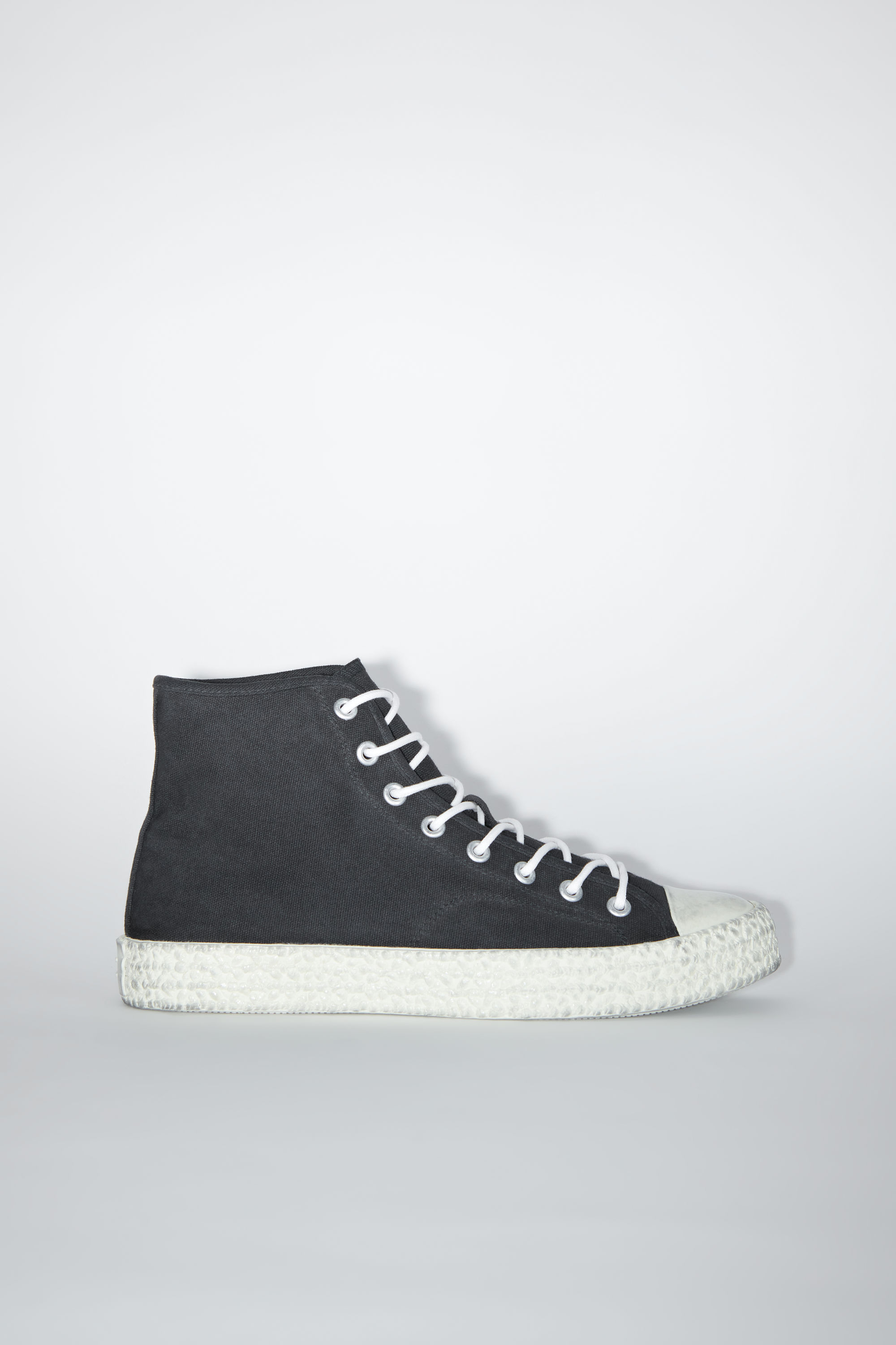 ACNE STUDIOS ACNE STUDIOS BALLOW HIGH TUMBLED FACE M BLACK/OFF WHITE HIGH TOP SNEAKERS
