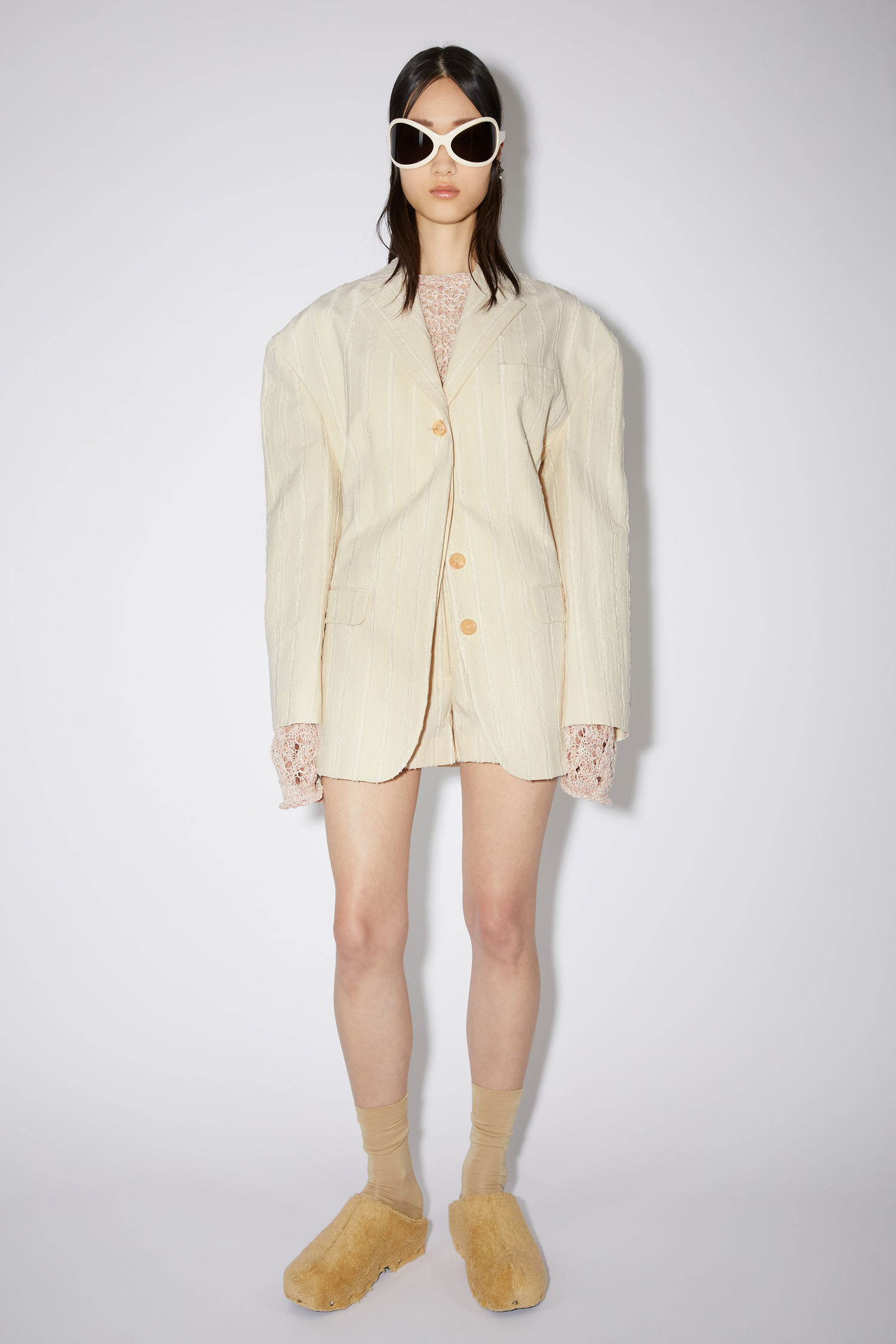 Belted suit jacket - Mushroom beige