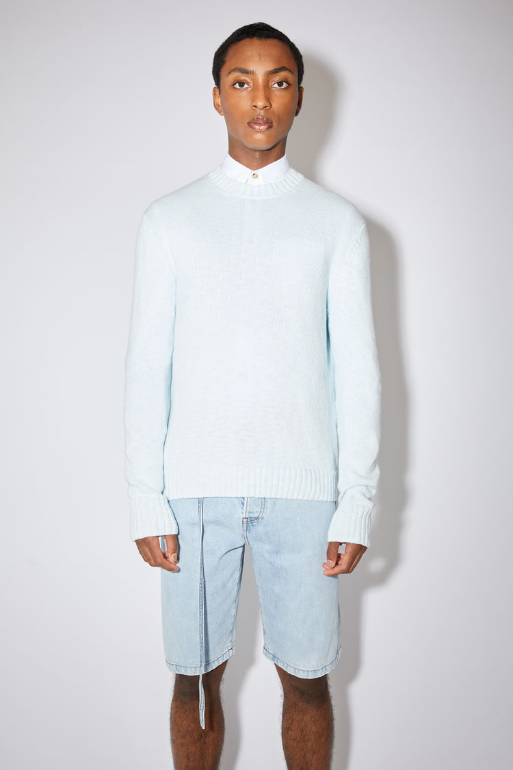 Click to view more detailed imagery on our partner's website Acne Studios Cotton Sweater Light Blue In Ecru Beige
