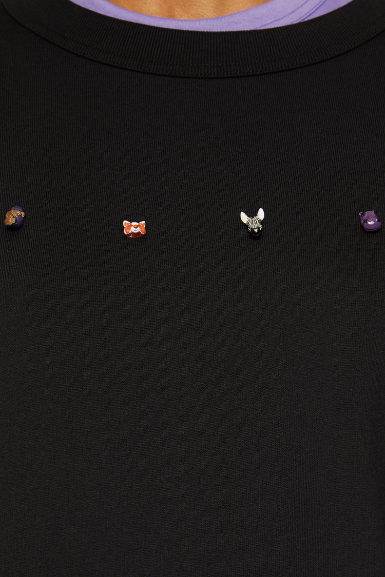 ACNE STUDIOS Animal-pin sweatshirt Black