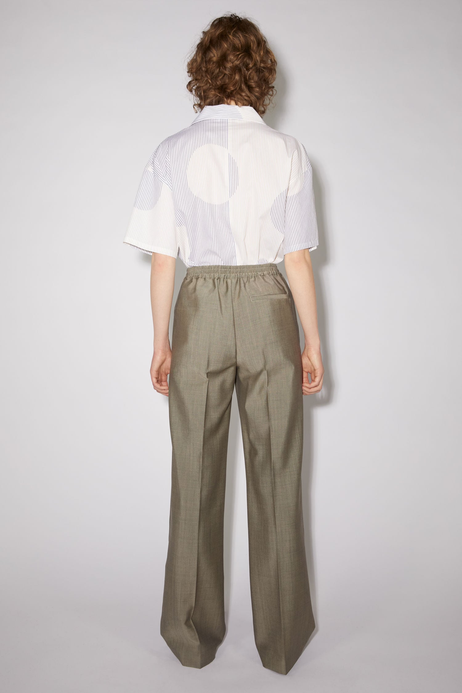 Wool blend trousers - Grey Melange