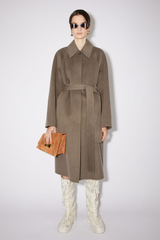acne studios checked felt coat