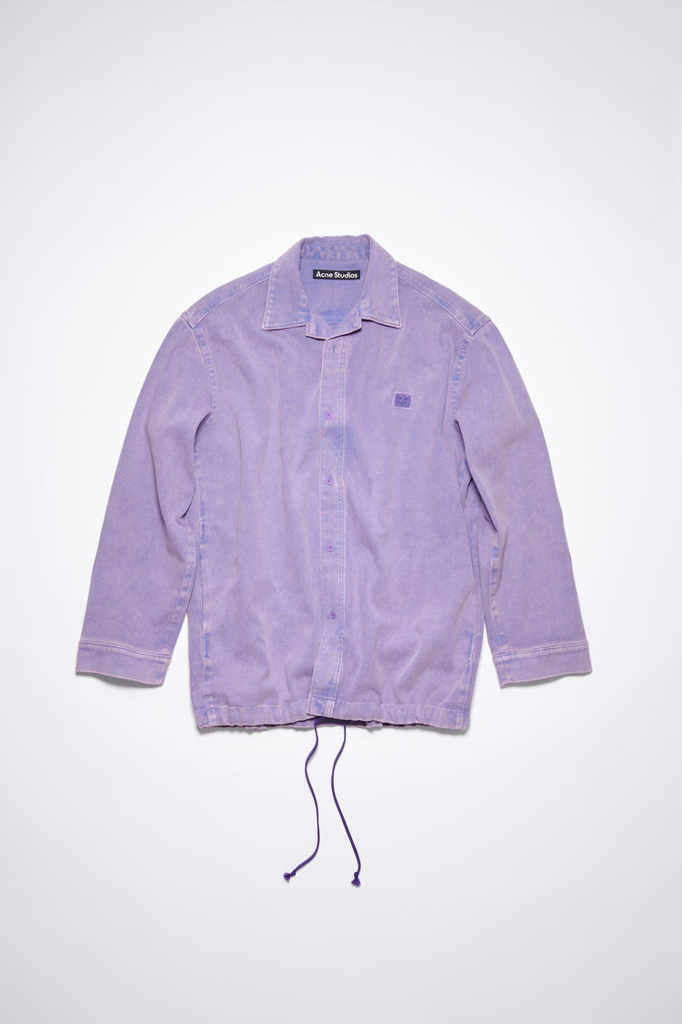Acne Studios Face Patch Overshirt In Iris Purple | ModeSens