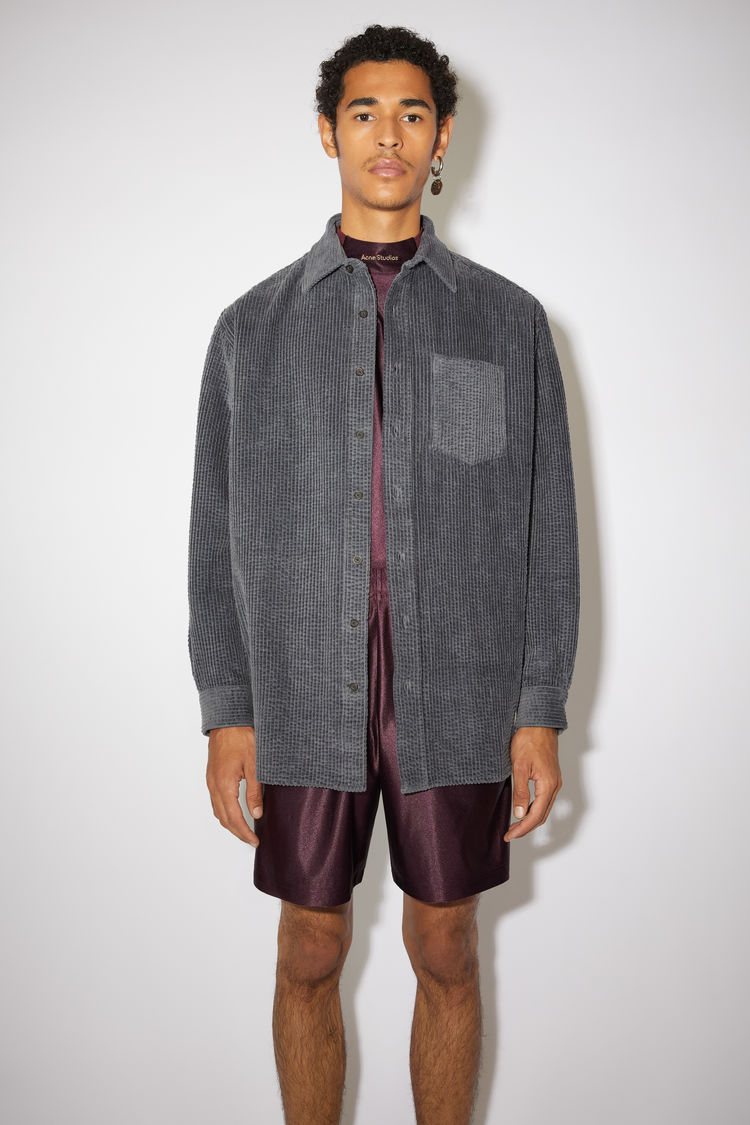 ACNE STUDIOS Corduroy overshirt Charcoal Grey
