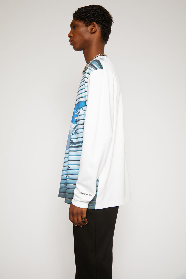 ACNE STUDIOS Surreal landscape-print t-shirt Optic White