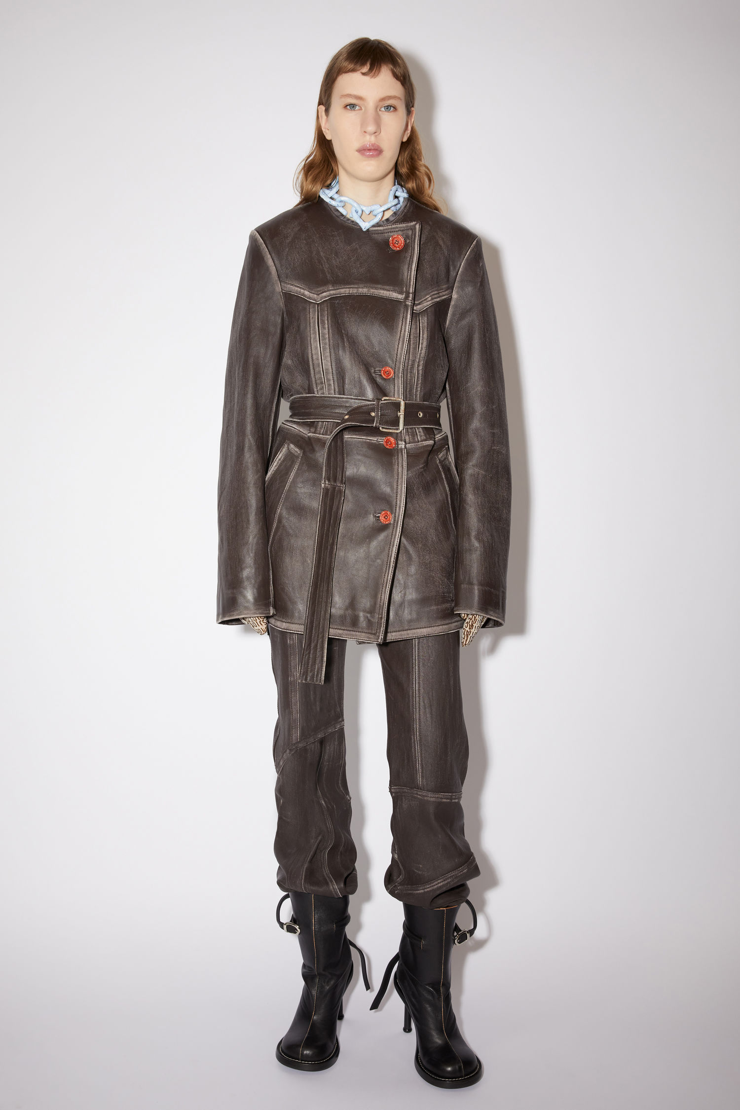 acne studios black leather jacket