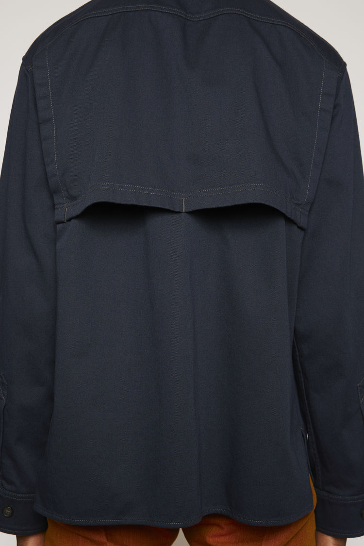 Acne Studios Cotton Twill Overshirt Navy
